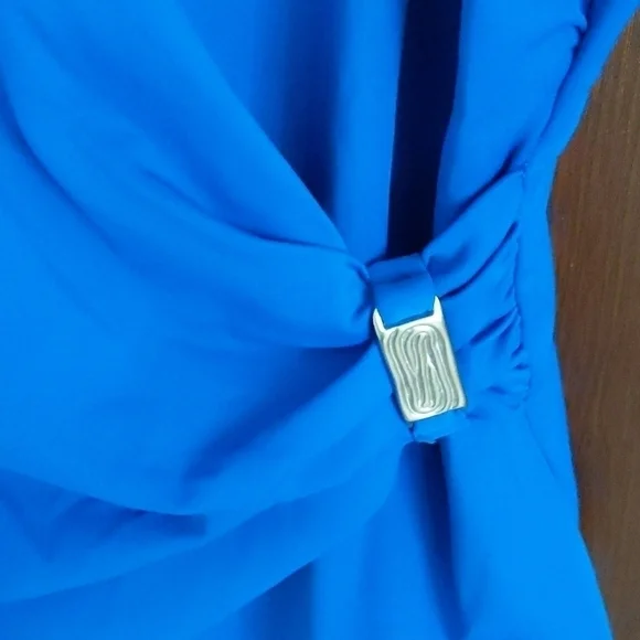 Roxanne Blue Cinch Waist Middle One Piece Swimsuit Size 10/ 34D - Picture 2 of 12